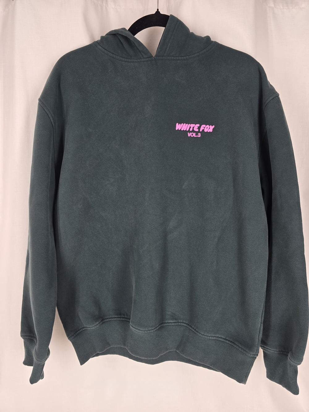 White Fox Boutique Teal Hoodie with Pink Logo